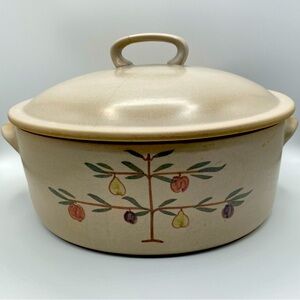 Goss Chatham Pottery Tree of Life Stoneware Casserole Dish MCM